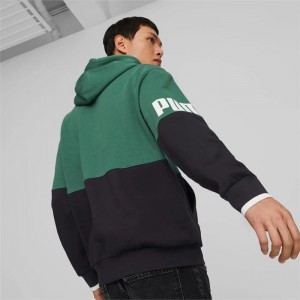 Sudadera con Capucha Puma POWER's Colourblock Hombre Vine | 63298-VYIR
