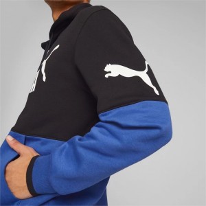 Sudadera con Capucha Puma POWER's Colourblock Hombre Azul Rey Azules | 41623-XONZ