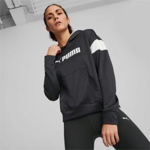 Sudadera con Capucha Puma PUMA Fit Tech Knit Training Mujer Negros Blancos | 19273-STIA