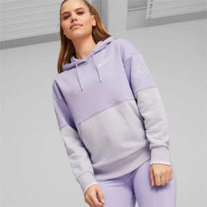 Sudadera con Capucha Puma PUMA POWER Colourblock Mujer Morados | 76420-GNFR