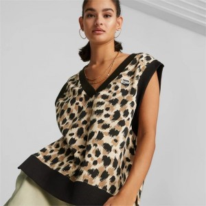Sudaderas Puma Downtown Printed Vest Mujer Granola-AOP | 59201-XMFD
