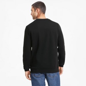 Sudaderas Puma Essentials Big Logo Crew Neck Sweater Hombre Negros | 71480-UGLO