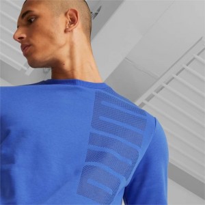 Sudaderas Puma Essentials+ Logo Lab Crew Neck Hombre Azul Rey Azules | 46583-XPZG