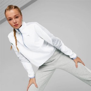 Sudaderas Puma Evostripe Half-Zip Crew Neck Mujer Blancos | 10263-CPDI