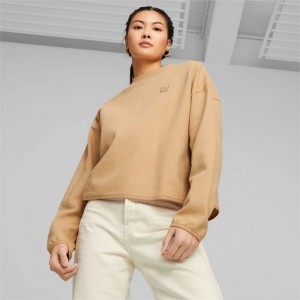 Sudaderas Puma Infuse Mock Neck Mujer Marrom | 08527-TRIB