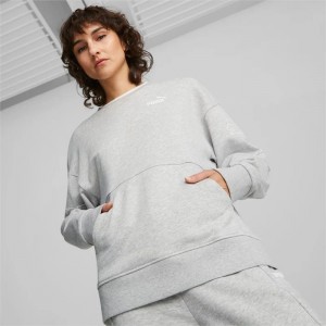 Sudaderas Puma PUMA POWER Colourblock Crew Neck Mujer Grises Claro | 69524-WCPY