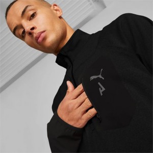 Sudaderas Puma SEASONS rainCELL Trail Running Half-Zip Pullover Hombre Negros | 60258-EORC