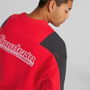 Sudaderas Puma Scuderia Ferrari's Statement Crewneck Hombre Rosso Corsa | 95273-MIQG