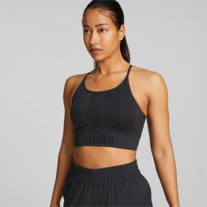 Sujetador Deportivo Puma FormKnit Seamless Long Mujer Negros Serpent | 93651-WERT
