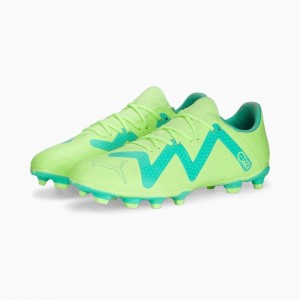 Tacos de Futbol Puma FUTURE Play FG/AG Mujer Amarillos Negros | 35680-ZCXN