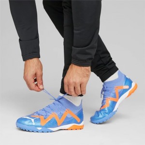 Tacos de Futbol Puma FUTURE ULTIMATE Cage Mujer Azules Blancos Naranjas | 05269-GWTY