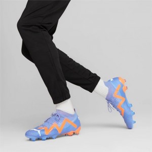 Tacos de Futbol Puma FUTURE ULTIMATE FG/AG Mujer Azules Blancos Naranjas | 29184-LHJY