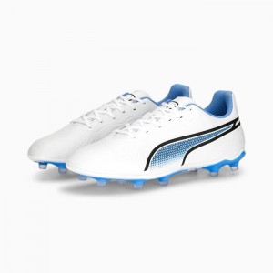 Tacos de Futbol Puma KING Match FG/AG Hombre Blancos Negros Azules Naranjas | 80325-PELB