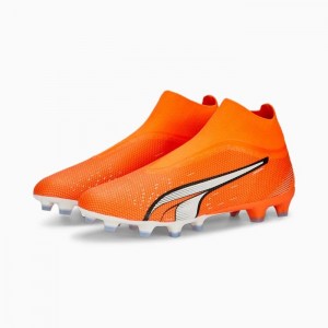 Tacos de Futbol Puma ULTRA Match+ LL FG/AG Hombre Naranjas Blancos Azules | 17602-JKXA