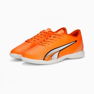 Tacos de Futbol Puma ULTRA Play IT Hombre Naranjas Blancos Azules | 98521-XMTC