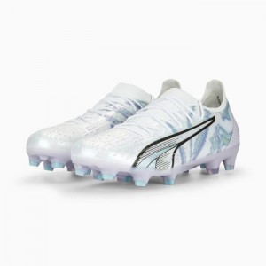 Tacos de Futbol Puma ULTRA ULTIMATE BL FG/AG Mujer Blancos Negros Lavanda | 18904-OVLB