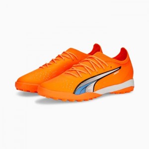Tacos de Futbol Puma ULTRA ULTIMATE CAGE TT Hombre Naranjas Blancos Azules | 60147-HPRK