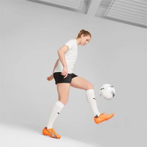 Tacos de Futbol Puma ULTRA ULTIMATE FG/AG Mujer Naranjas Blancos Azules | 96804-QZNR