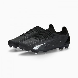 Tacos de Futbol Puma ULTRA ULTIMATE FG/AG Hombre Negros Blancos | 48639-URHK