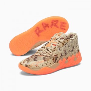 Tenis Basquetbol Puma MB.01 Digital Camo Mujer Kaki Naranjas | 17485-HCTP