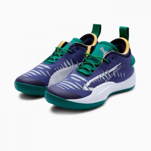 Tenis Basquetbol Puma PUMA x JUNE AMBROSE Rise NITRO Mujer Azules Verdes | 18504-RKSA