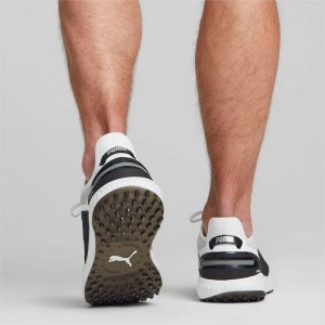 Tenis Golf Puma IGNITE Elevate Wide Hombre Blancos Negros Plateados | 15890-OCUX