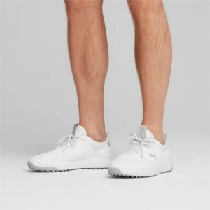Tenis Golf Puma IGNITE Elevate Wide Hombre Blancos Plateados | 13897-PNEK