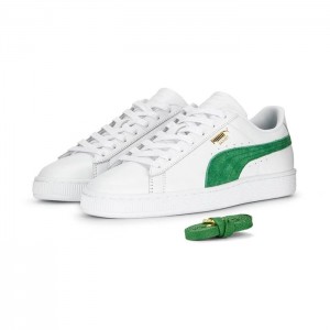 Tenis Puma Basket Classic 75Y Hombre Blancos Verdes Dorados | 81640-JXQI