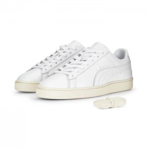 Tenis Puma Basket Classic 75Y Premium Hombre Blancos Blancos | 39187-FGCX