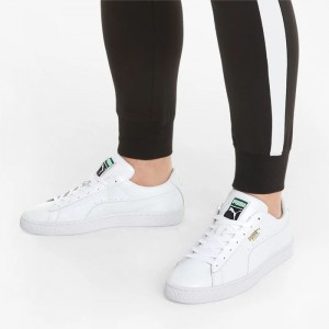 Tenis Puma Basket Classic XXI Hombre Blancos Blancos | 06372-OJKV
