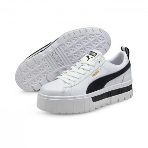 Tenis Puma Mayze Mujer Blancos Negros | 78230-GOWC