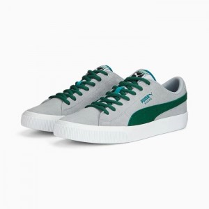 Tenis Puma Suede Skate Nitro Hombre Plateadas Grises Blancos | 73416-MSBK