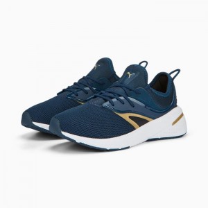 Tenis Training Puma Forever XT Metallic Mujer Azules Blancos Dorados | 45968-BVCS
