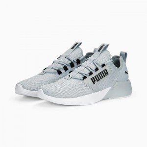 Tenis para Correr Puma Retaliate Block Hombre Plateadas Grises Negros | 28036-FBJY