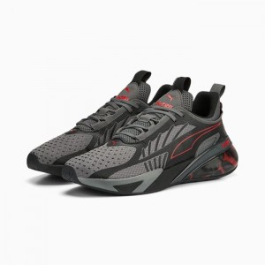 Tenis para Correr Puma X-Cell Action Soft Focus Mujer Grises Oscuro Negros Rojos | 76183-CSQX